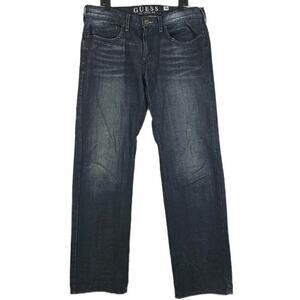 Guess Los Angeles ~Men's Size 36~ Black Denim Rebel-Straight Leg Jeans Cotton.